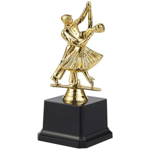Gold Dance Competition Memorial Statue with Base - Classic Honor Shield for Salsa, Ballet, Latin Dance - Perfect Gift for Competitions and Celebrations