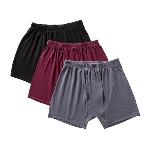 Cottonil Pack of 3 Plain Colors Cotton 100% Short Underwear for Men Underpants