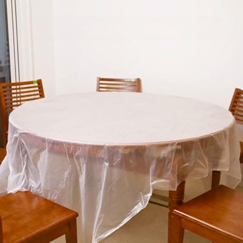 Premium Quality 10 Pieces Disposable Plastic Tablecloth, Leak Proof Red Color Plastic Party Table Covers, Decorative Tablecloths for All Table Shapes, Ideal for Parties and Events (180 x 180 cm)