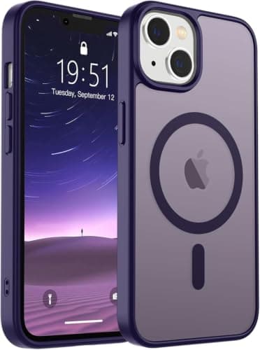 Case (Compatible with MagSafe For iPhone 15 Plus Case & iPhone 14 Plus)(Military Grade Drop Protection) Translucent Shockproof Phone Cover -Deep Purple