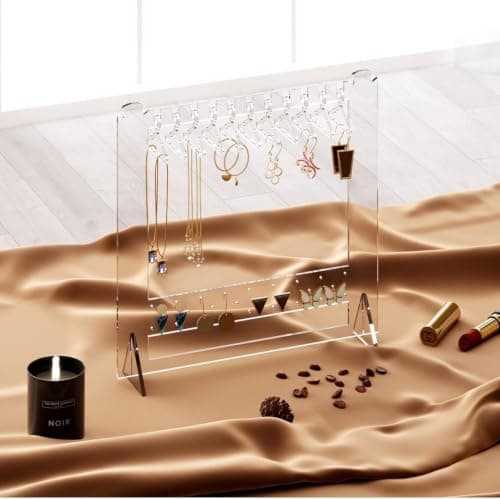 Acrylic Earring Organizer with 5 Mini Hangers Clear Jewelry Stand Jewelry storage