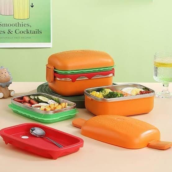 Generic Multi-layer lunchbox, The inner containers are made of high-quality, food-safe SUS304 stainless steel and feature, airtight valves and leak-proof lids. Includes a rust-resistant metal spoon.Am