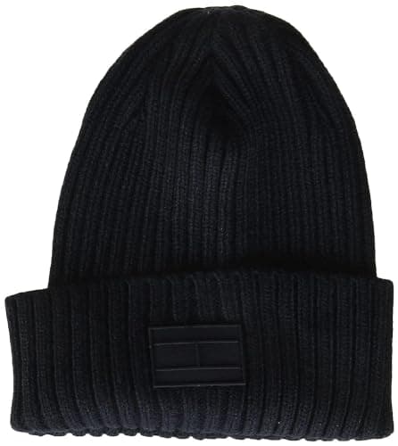 Tommy Hilfiger Men's Ribbed Cuff Hat, Blue, One size