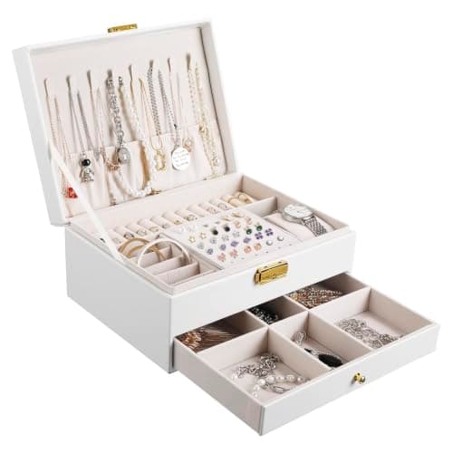 4 Tier Accessories Bag - Gold Jewelry Organizer - 4 Different Divisions for Organizing Accessories and Collectibles - Suitable for Storage, Organization and Travel KH