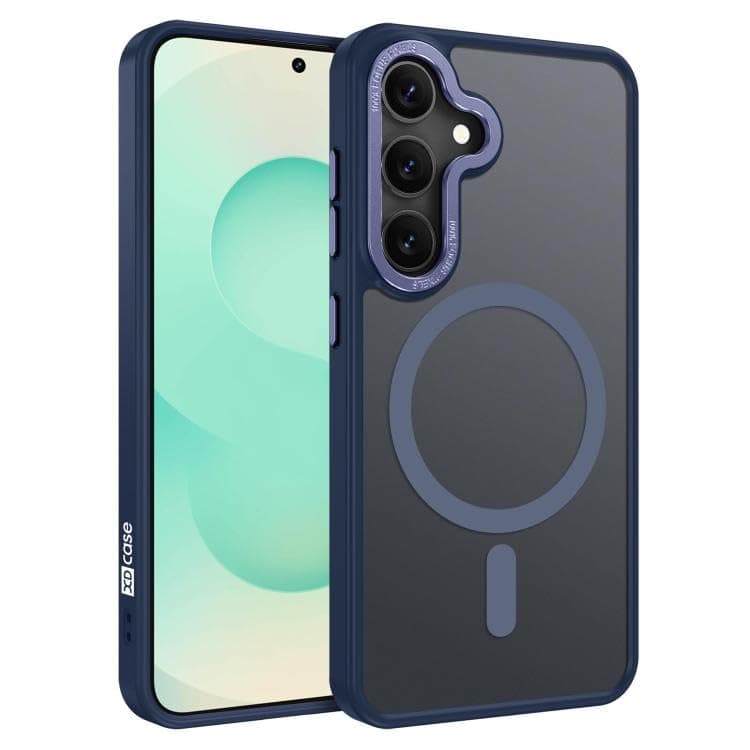 Case Cover Translucent Matte Slim Shockproof Magnetic Phone Case (Compatible with Samsung S25 FE) Women Men Girl Boy Protective Cover (Blue) Cellular phone case