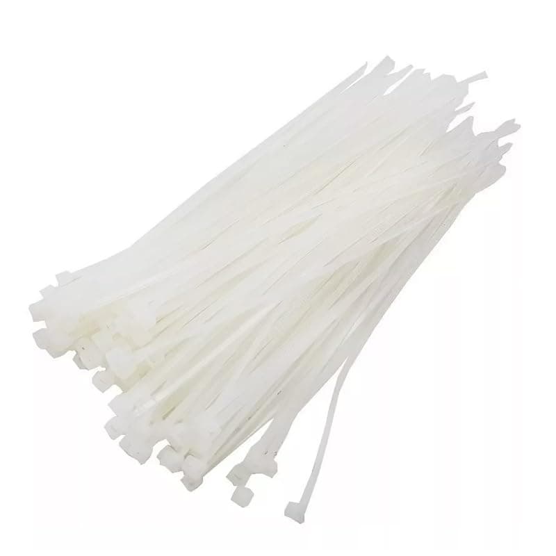 Cable Tie, Aviz Plastic Tie Belt High Resistance for Indoor and Outdoor Use (100 Tie, White, 30cm, 4.8mm) - by KaberTrade