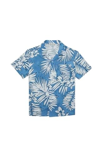 DeFacto Boys Oversize Fit Resort Neck Short Sleeve Casual Woven Top Short Sleeve Shirt E2905A8 Short Sleeve Shirt