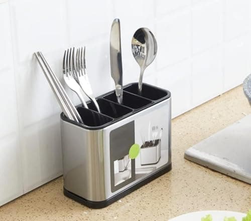 Stainless Steel Cutlery Drying Rack Spoon Fork Kitchen Organizer Stand