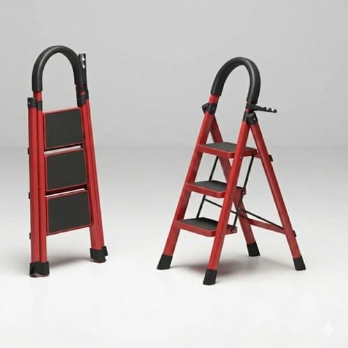 Multipurpose Metal Ladder – 3/4/5 Step Ladder | Stable and Safe for Home Use – Light and Easy to Fold and Store (3)