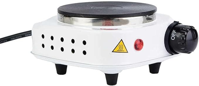 Hot Plate Electric Heater Full Metal Body With Non-Stick Surface, Adjustable Temperature Control, 1 Burner Portable Heating Plate For Travel and Emergency Cooking, Overheat Protection (Small 500W) Countertop burner