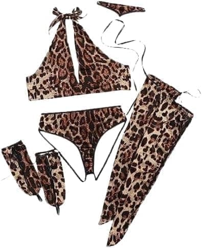 HN8004 Women's Tiger Pattern Lingerie Set - Fashion and Sexy Design - One Size Up to 80 Kg Bra underwear set