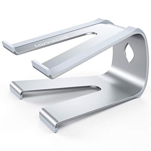 Lamicall Laptop Stand, Universal Laptop Riser - Ergonomic Desktop Laptop Cooling Holder for 10"~17.3" Notebooks, New 2021 MacBook Pro, MacBook Air, Dell, HP, Samsung, Lenovo, etc - Silver Portable electronic device stand