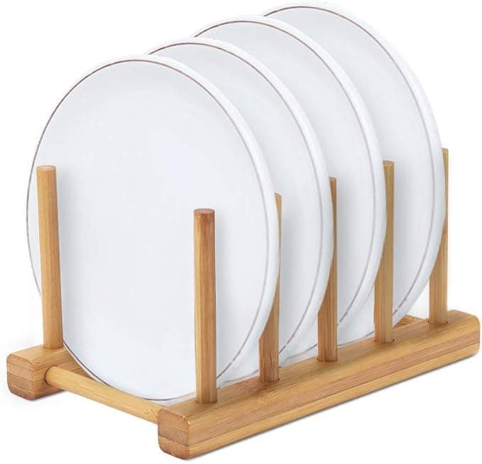 Wooden Dish Rack Multipurpose Dish Rack Organizer for Dishes, Cupboards, Books, Kitchen Organization and Home Organization N, 5 Compartments Drying rack