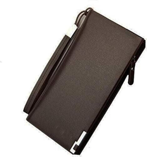 Brown Faux Leather For Unisex - Zip Around Wallets