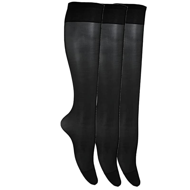 Silvy Womens Lycra Set Of 3 Pieces Knee-High Socks Lycra Set Of 3 Pieces Knee-High Socks (pack of 1)