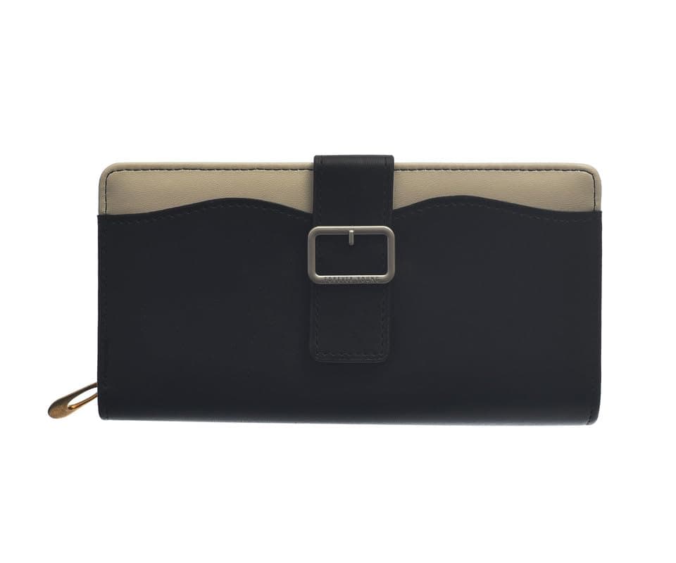 B&W Wavy Clips Wallet, 047 Black/White