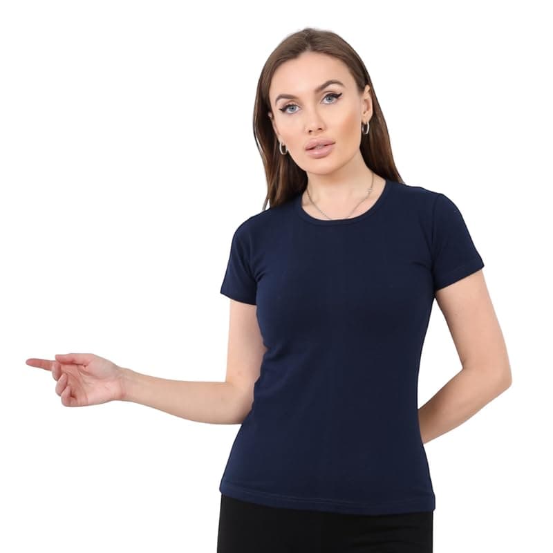 Cotton Zone Premium Organic Cotton Women's short Sleeve Round Neck Top size Shirt