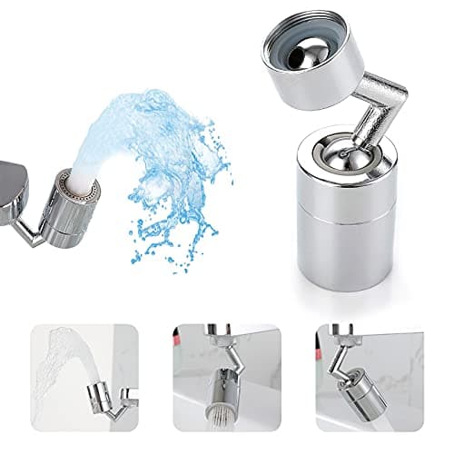 Yisscen 720° Rotatable Faucet Sprayer Head, Universal Splash Filter Faucet, Quadruple Filter Dual Outlet Mode Rotary Switch Design, for Face Washing, Gargle and Eye Flush 22mm Female Thread