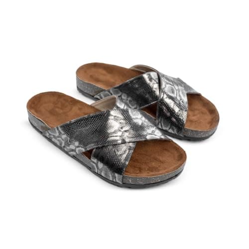 Flat Slipper For Women Embossed Leather