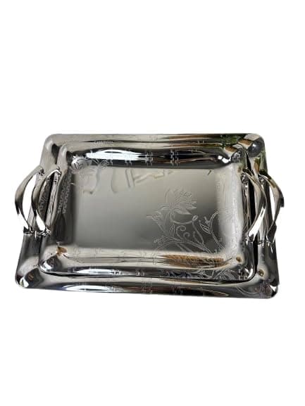 Serving Tray Set of 2 Different Sizes - Versatile for Serving Food, Desserts and Drinks - Suitable for Dining and Hospitality - AM
