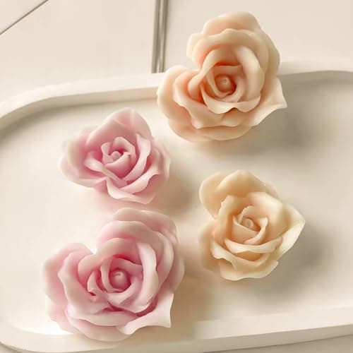 2 Pack Heart Rose Mold Rose Soap Mold Peony Mold Heart Mold Resin Casting Mold Resin Making Molds Silicone Mold for Candle Home Decorate Mold 3D Animal Mold Candle Making Mold Craft mold