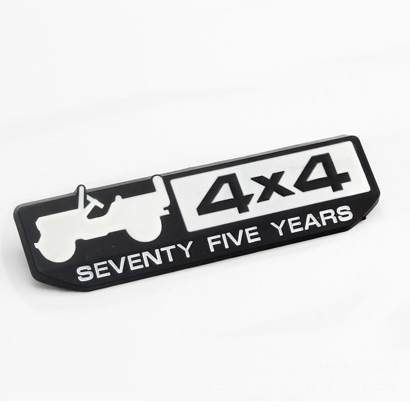 KaberTrade 3D Car Logo Decal Sticker Decal Compatible for Jeep Classic Body Decoration 4x4 SEVENTY FIVE YEARS (13.5cm, Code:9037) by KaberTrade Vehicle emblem