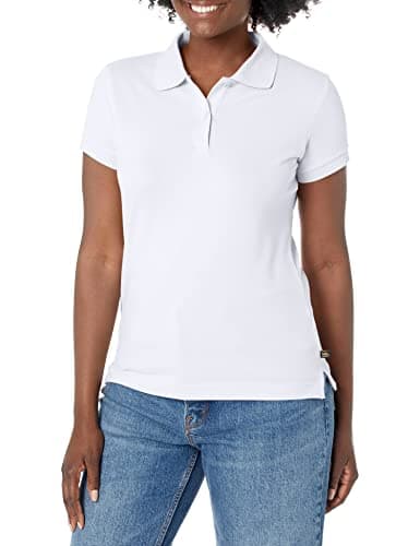 Lee Uniforms Juniors' Stretch Pique Polo Shirt, White, L