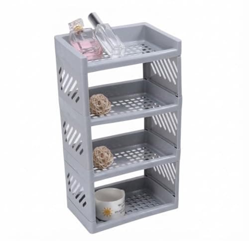 4 Tier Plastic Organizer – Multipurpose Storage Unit | Organize Kitchen, Bathroom, Home Rooms Caddy