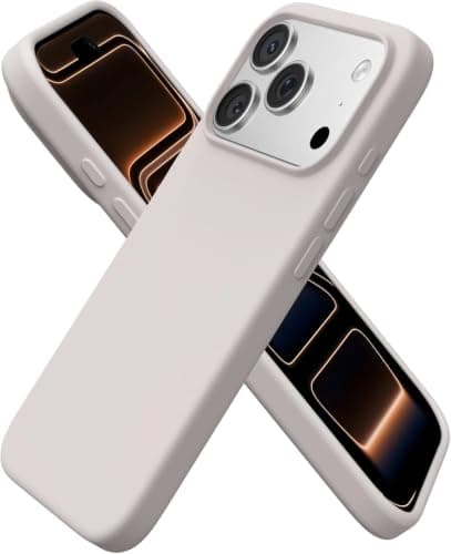 Case Cover (Compatible with iPhone 17 Pro) Case Liquid Silicone Case Full Body Protective Cover Shockproof Slim Phone Case Anti-Scratch Soft Microfiber Lining (Stone)