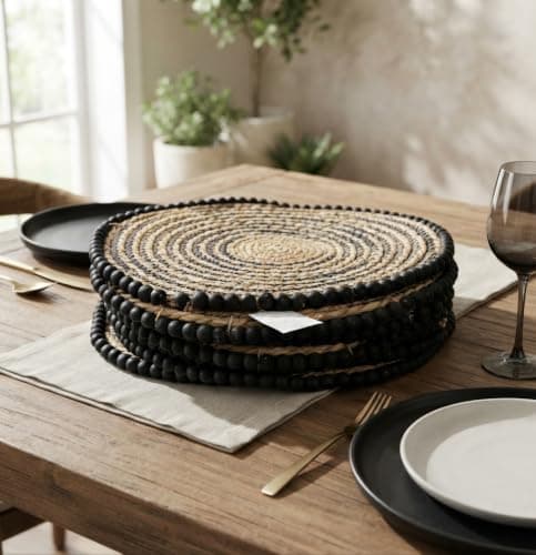 35cm Round Wicker Coaster Bubble Weave Heat Resistant Hot Pot Table Mat