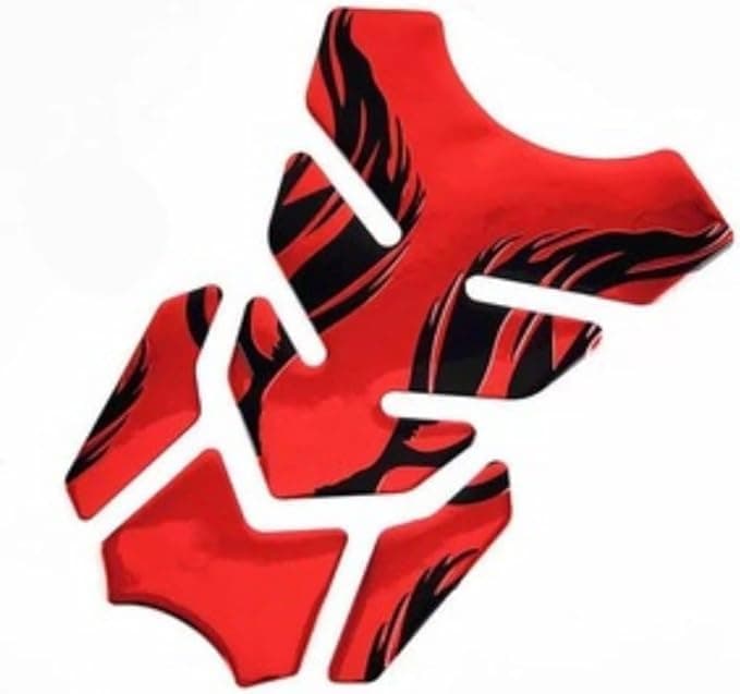 Motorcycle Car Fuel Tank Protector Sticker 3D Racing Style Scratch Resistant Sticker 4 Pieces - Red * Black