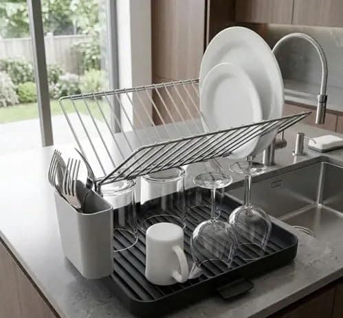 Collapsible Dish Rack Stainless Steel Kitchen Drying Organizer for Travel