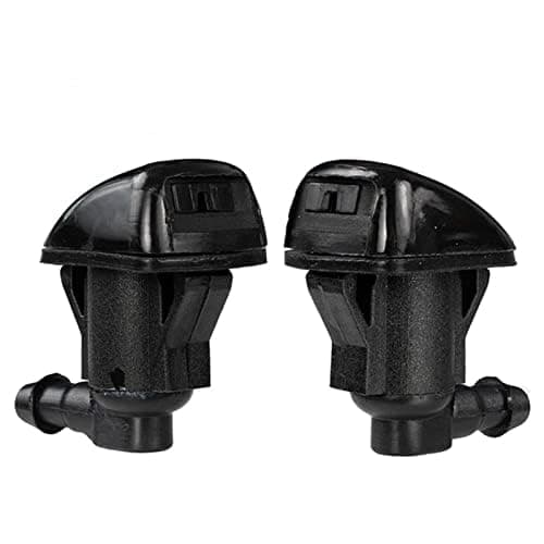 Windshield Wiper Nozzles Fit Japanese and Korean, American Brand - Pack of 2 Black Valve