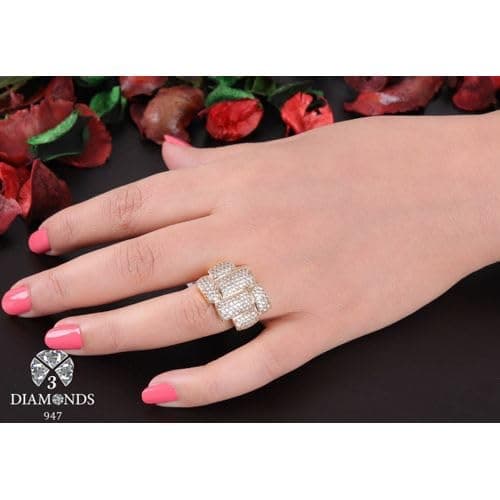 3 Diamonds 292474661779401 Women's Ring, Gold Plated, High Quality With Sparkling Zircon