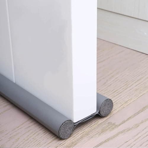 Under Door Draft Stopper, Soundproof Weather Stripping Door Seal, Energy Saving Door Bottom Guard, 90cm Grey