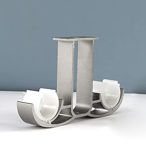 AYGCI Pack of 4 Double Curtain Pole Brackets Aluminium Alloy Ceiling Mount Curtain Rod Holder Wall Mount with Screw
