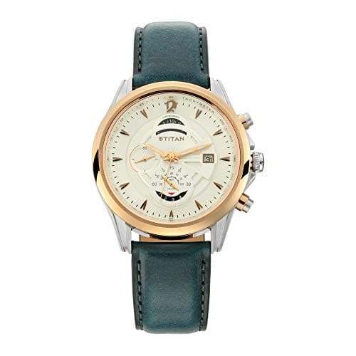 Titan 1698WL01 Multifunction Leather Strap Quartz Watch for Men, 49 mm Size, Brown