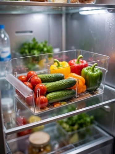 Generic Organizer, Made of high-quality, transparent acrylic—easily see everything inside., Perfect for storing fruits and vegetables on the fridge shelf, Easy to slide in and out, .ho