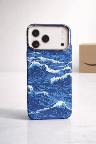 Ecosystem Case For iPhone 17 Pro Max /18 Pro Max, Aramid Fiber Woven Cover Compatible with Magnetic Wireless charger,1500D Fiber Textures, Slim Fit,Luminous effect (Wave Blue)