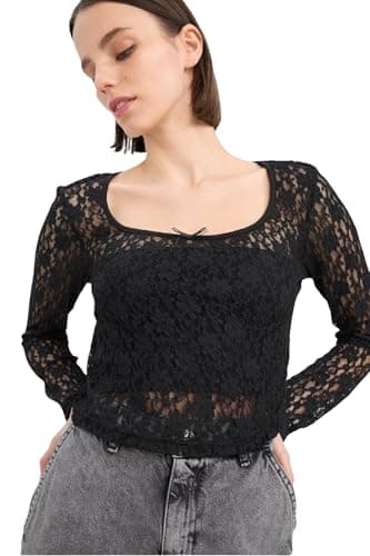 DeFacto Womens Coool Fitted Knitted Long Sleeve T-Shirt T-Shirt (pack of 1)