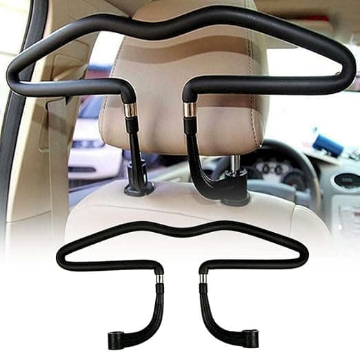 Foldable Car Seat Coat Hanger, Car Seat Headrest Suit Hanger for Hanging Coat Jacket (Black) - sa car Storage hook
