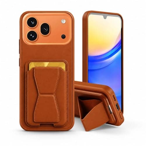 3M Store Leather Case Compatible for HONOR 600 /HONOR 600 PRO Shockproof Leather Back Card Storage & case built-in Stand PU leather for a stylish look, comfortable grip, Brown Cellular phone case