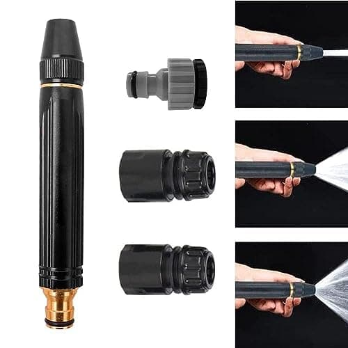 Rylan High Pressure Water Spray Nozzle for Car, Bike, Gardening, Plants | Car Washer & Water Hose Nozzle Pipe Connector Outdoor, Dust Removal Jet Sprayer, Brass, Globe Valve, Nozzle