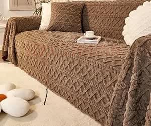 Generic Sofa Cover Set, 4 Pieces, Fits 300cm Sofa, 200cm Middle Sofa and Two 200cm Chairs .sr (cafe) Furniture cover