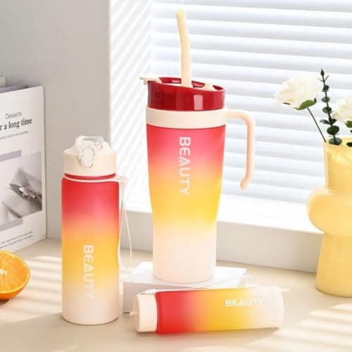 Generic 3-in-1 Water Set, Set includes:, 1200ml bottle, with handle, 800ml, 300ml Comes with 2 straws and a handle for easy carrying, .kl