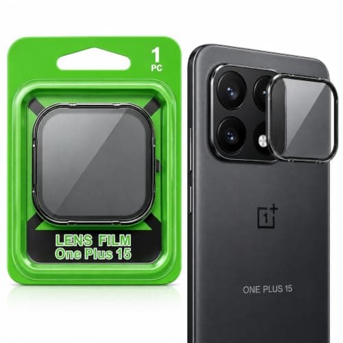 Jalwo OnePlus 15 Camera Lens Protector, 9H Tempered Glass Camera Protection, Anti-Scratch and Shock Resistant Lens Cover, Ultra-Thin Design – Black Screen protector