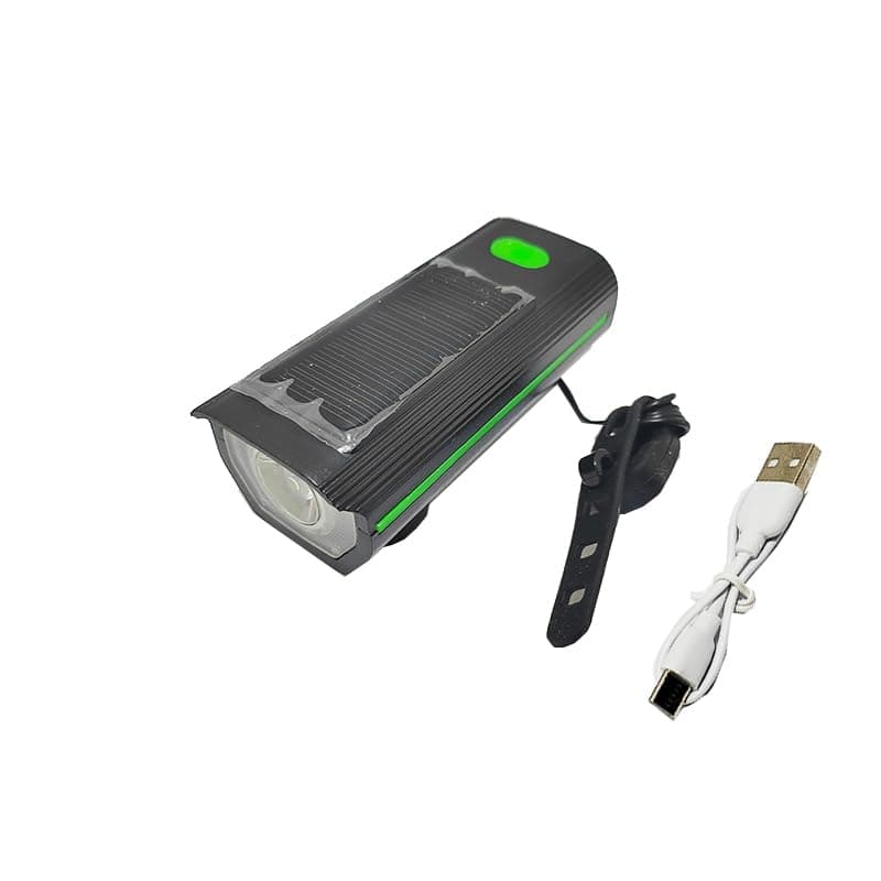 KaberTrade KaberTrade Dual Charging Smart Bike Light (Solar + USB) with Powerful Alarm Bell and 3 Different Lighting Modes (USB & Solar Charging, Code:10373)