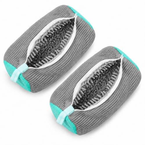 Shoe Washing Bag 2 Pcs, Reusable Sneaker Laundry Bags with Zipper, Protective Mesh Wash Bags for Trainers and Sports Shoes, Washing Machine Accessory, Grey, AC-272