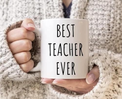 RYN PRANTED Design Best teacher gift mug,coffee and tea cup,Best ever gift teacher day (model number 7868 Drinking cup