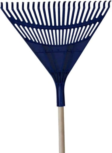 Plastic Garden Fork with Wooden Handle, Leaf and Grass Collector Tool
